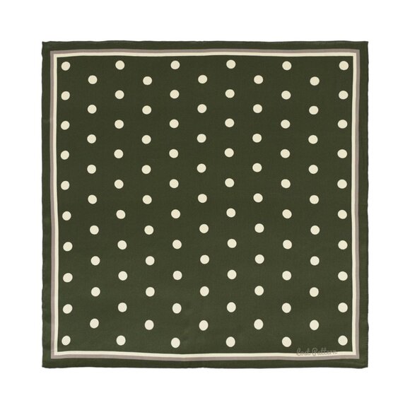 Lost Pattern NYC Accessories - NWT Lost Pattern NYC Retro Polka Silk Bandana Scarf – Matcha
